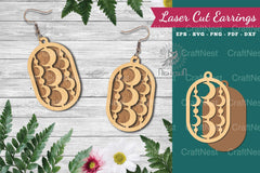 Moon Laser Cut Earrings - Jewelry Design Template - CraftNest - Digital Crafting and Art