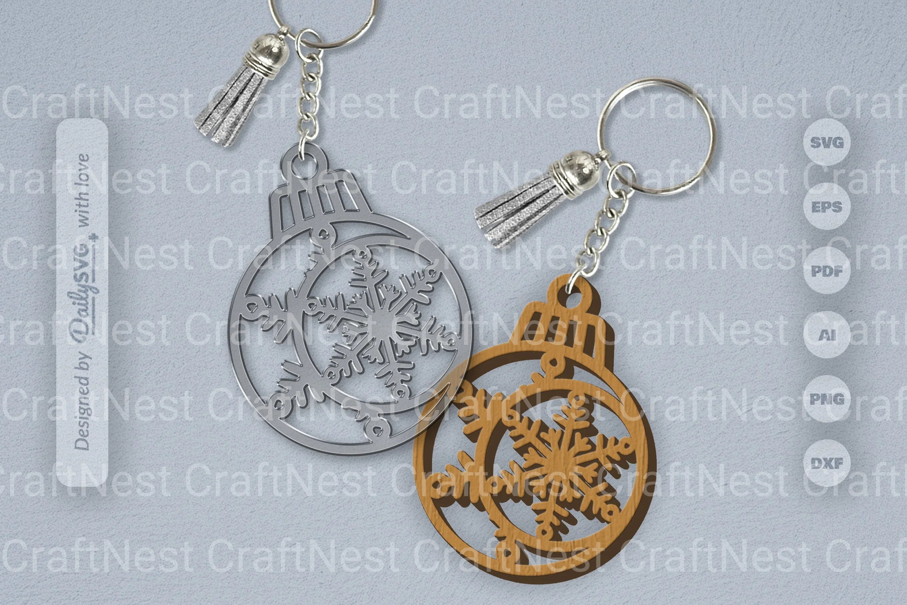 Moon Snowflake Bauble SVG Bundle