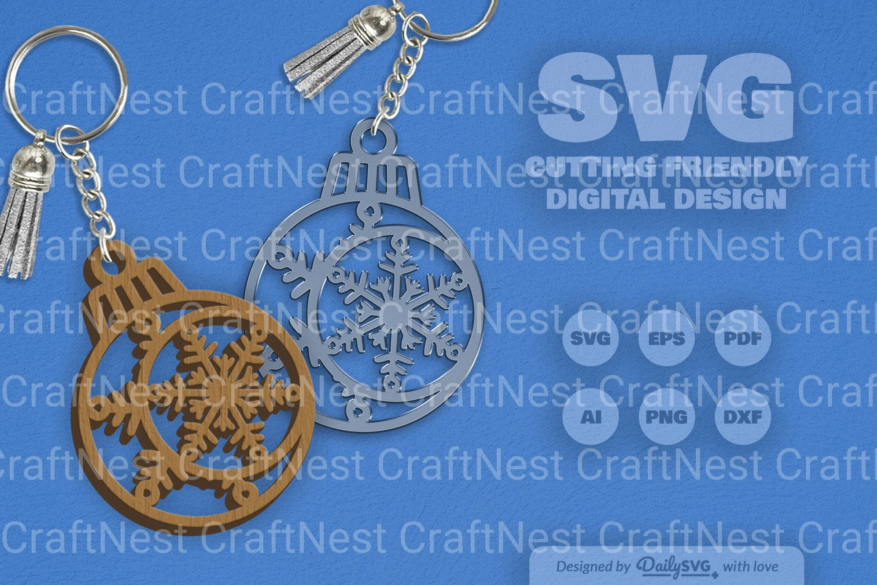 Moon Snowflake Bauble SVG Bundle