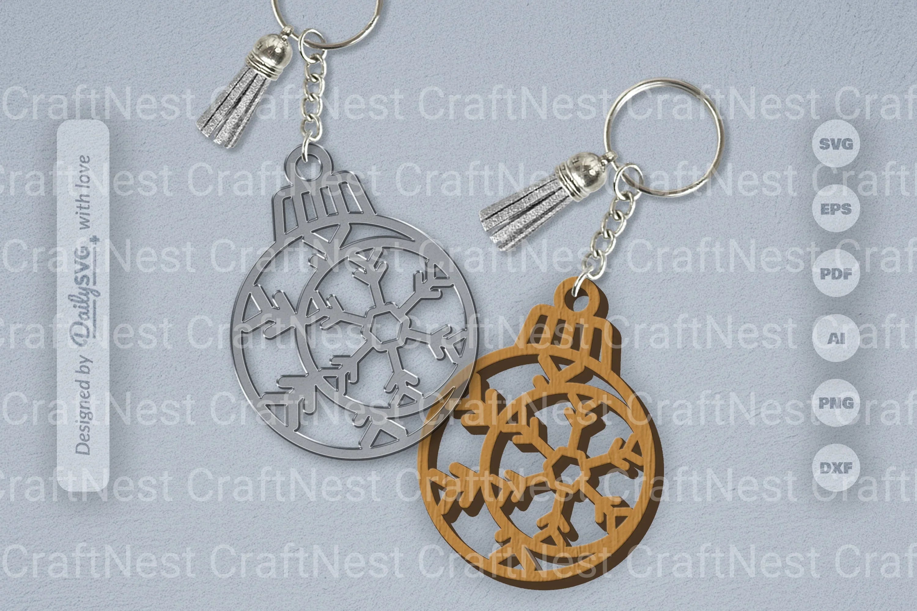 Moon Snowflake Bauble SVG Bundle