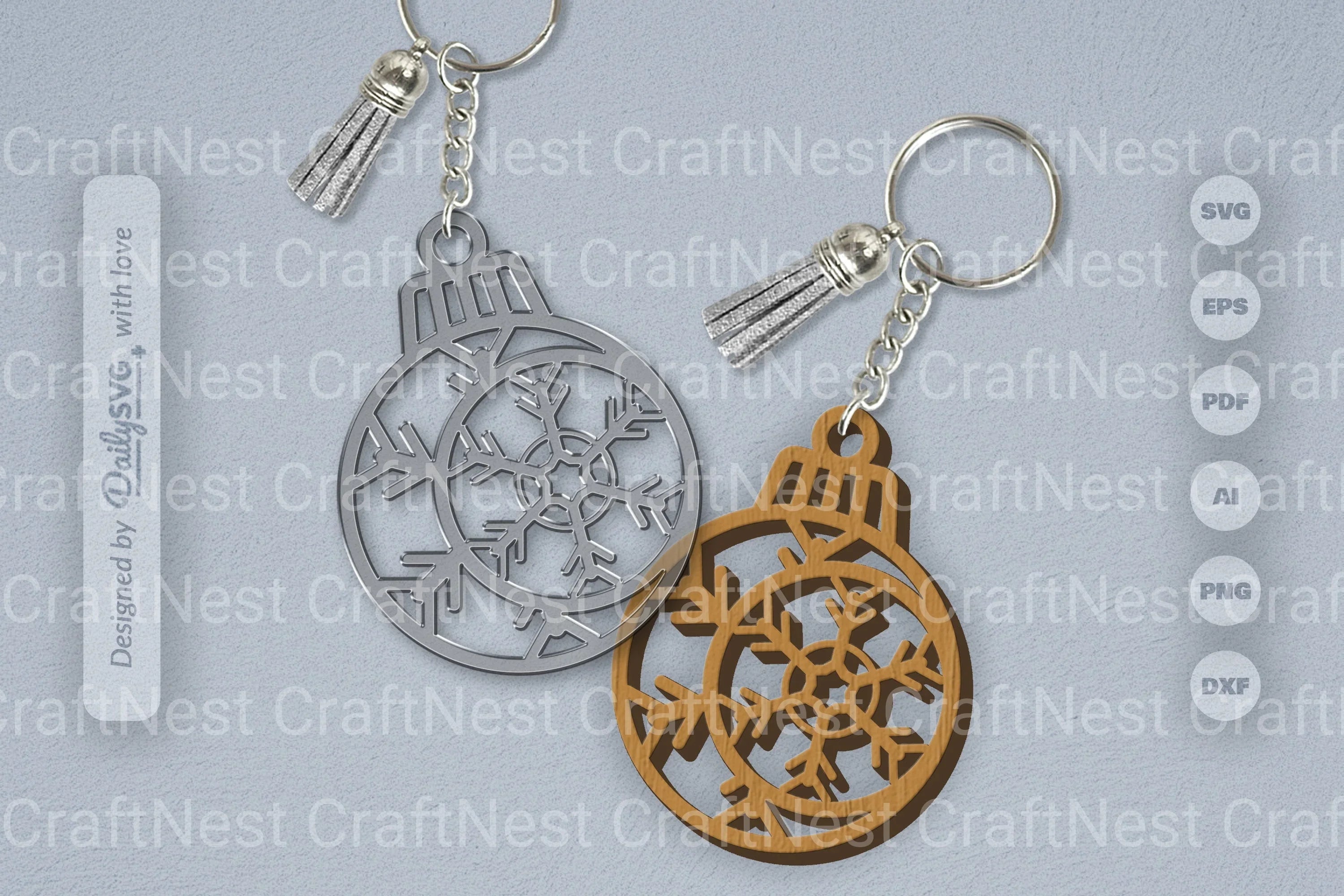 Moon Snowflake Bauble SVG Bundle