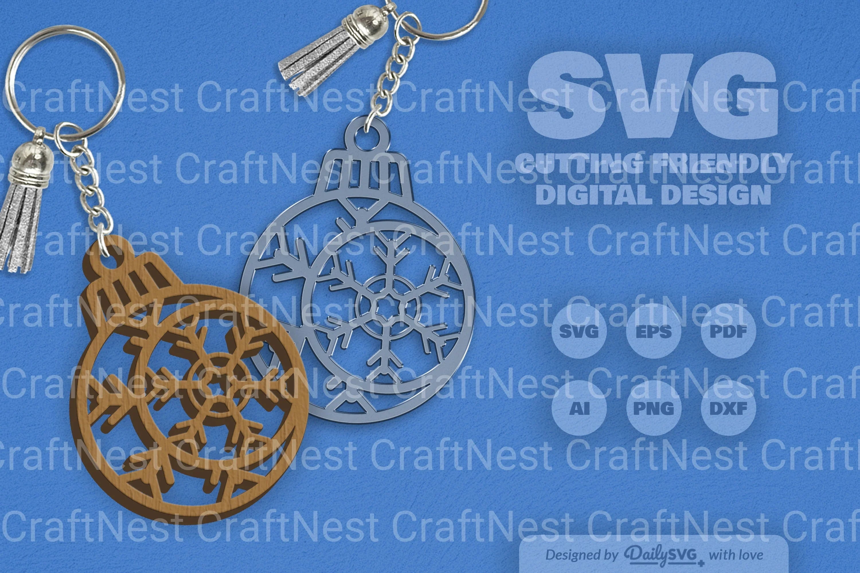 Moon Snowflake Bauble SVG Bundle