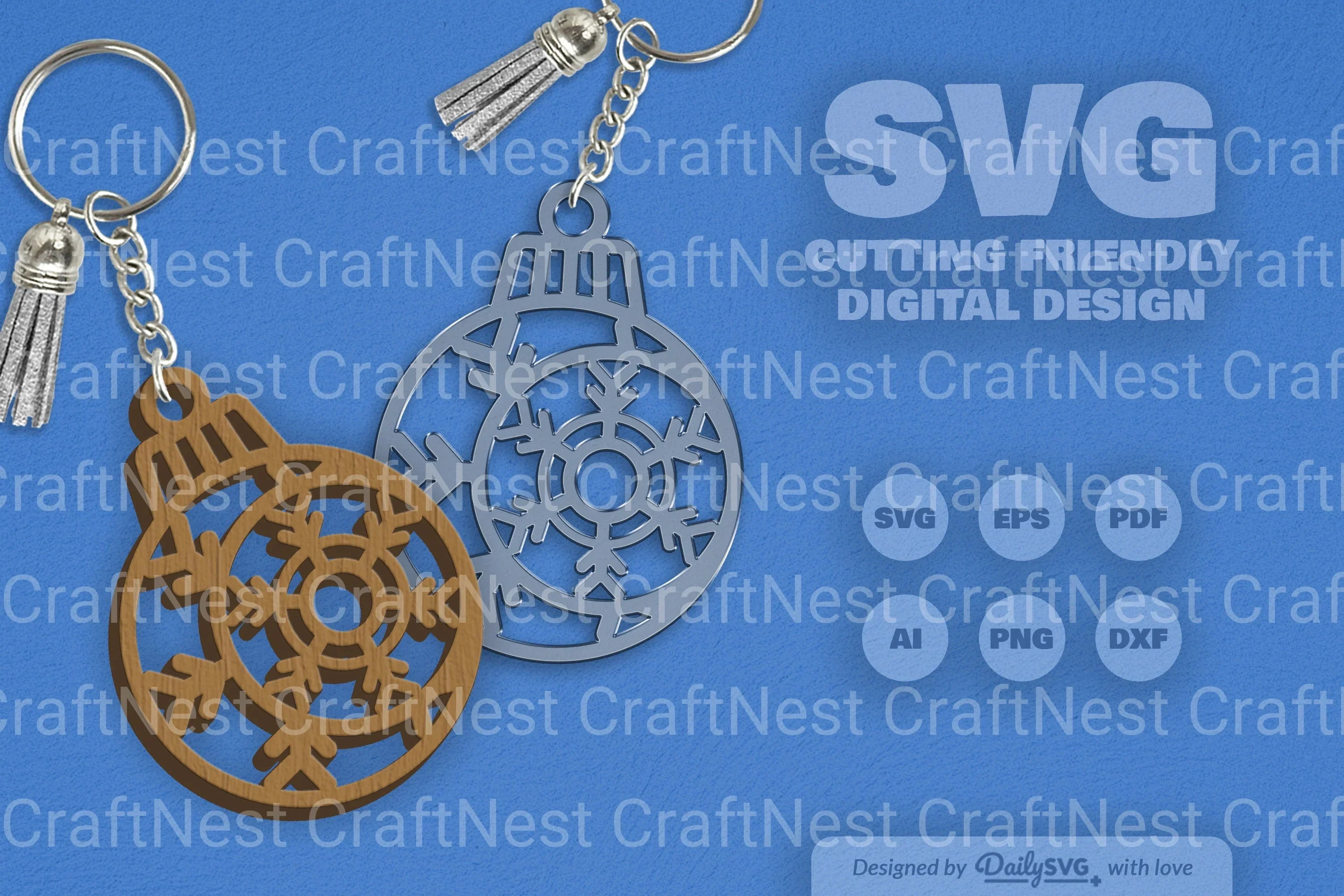 Moon Snowflake Bauble SVG Bundle