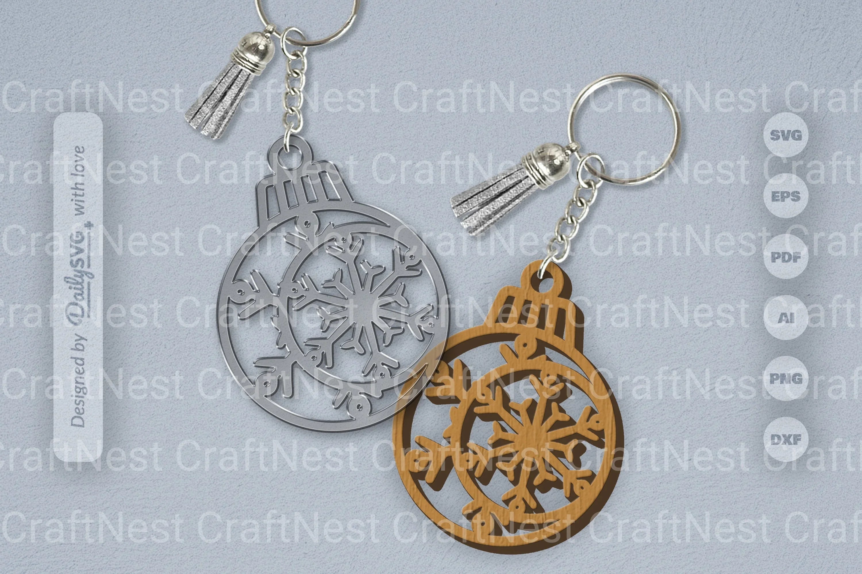 Moon Snowflake Bauble SVG Bundle for Christmas Decor