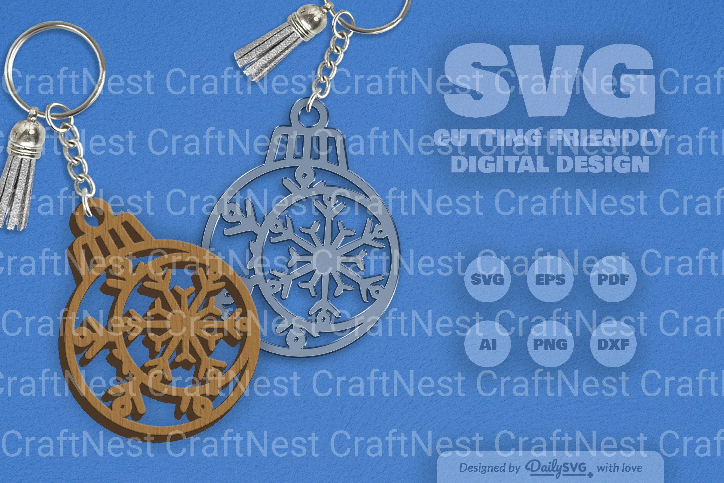 Moon Snowflake Bauble SVG Bundle for Christmas Decor