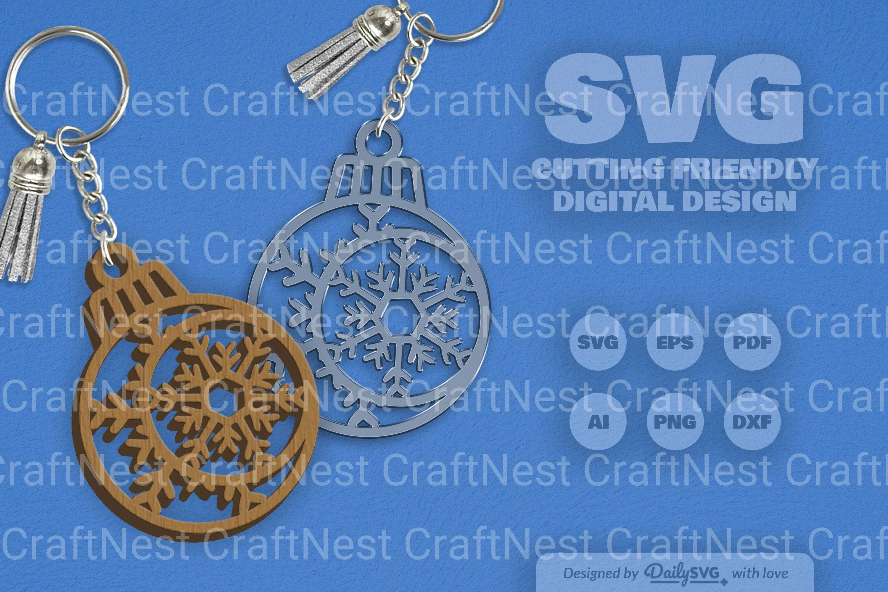 Moon Snowflake Bauble SVG Bundle