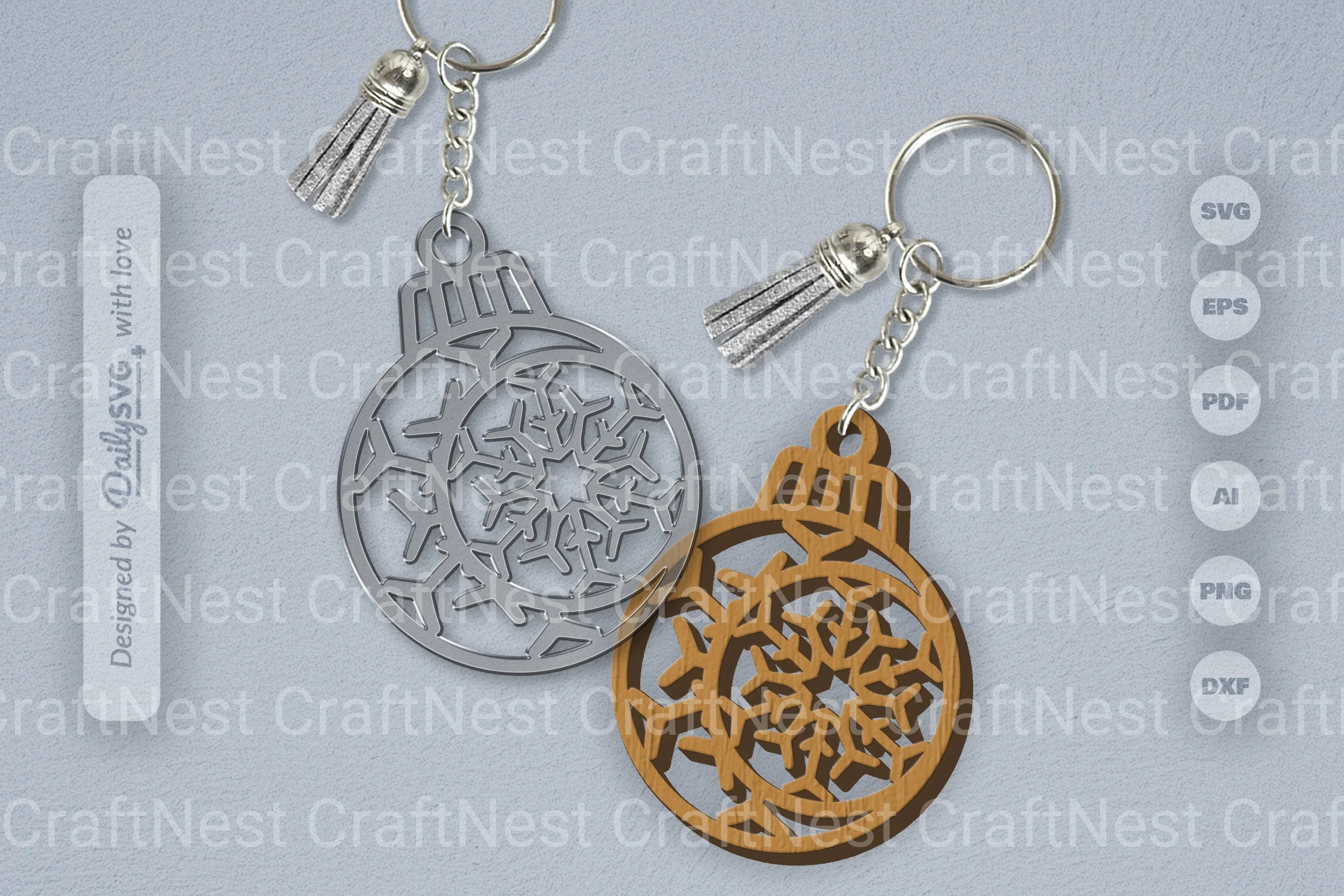 Moon Snowflake Bauble SVG Bundle