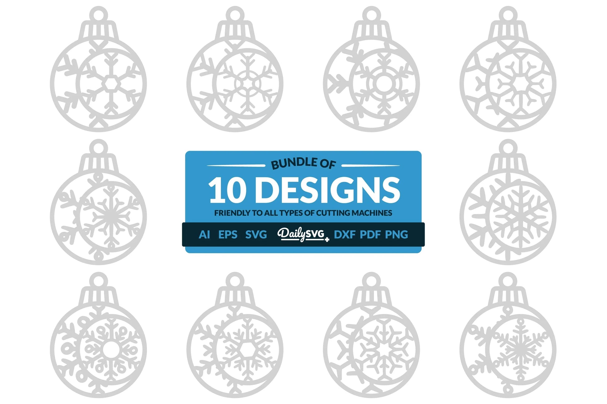 Moon Snowflake Bauble Clipart SVG Bundle - CraftNest - Digital Crafting and Art