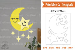 Moon and Star Papercut Template Clipart Bundle - CraftNest - Digital Crafting and Art