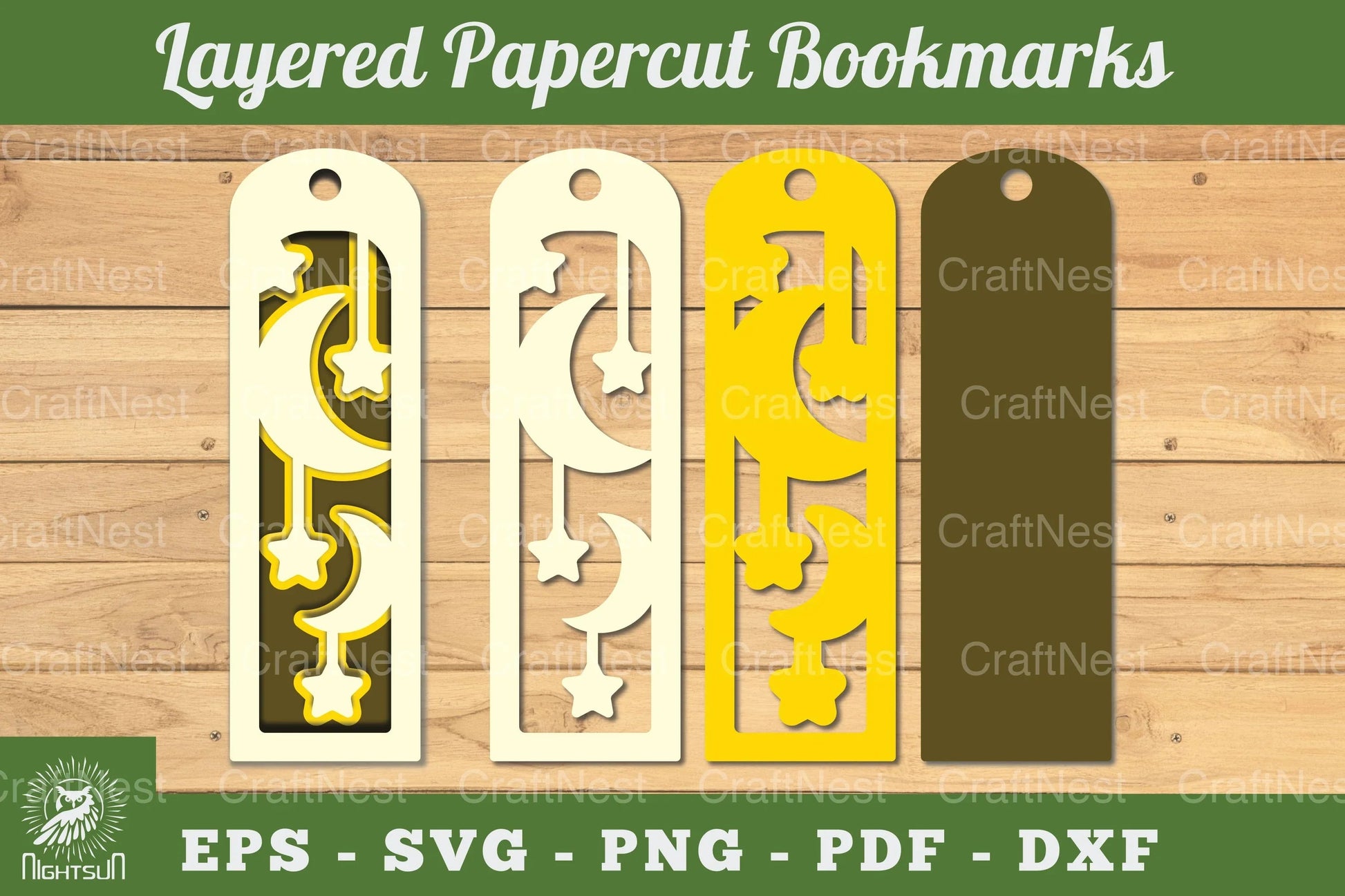 Moon and Stars Bookmark Clipart Bundle - CraftNest - Digital Crafting and Art