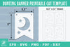Moon and Stars Bunting Banner Template - Printable Cut Design