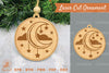 Moon and Stars Laser Cut Ornament Clipart Bundle