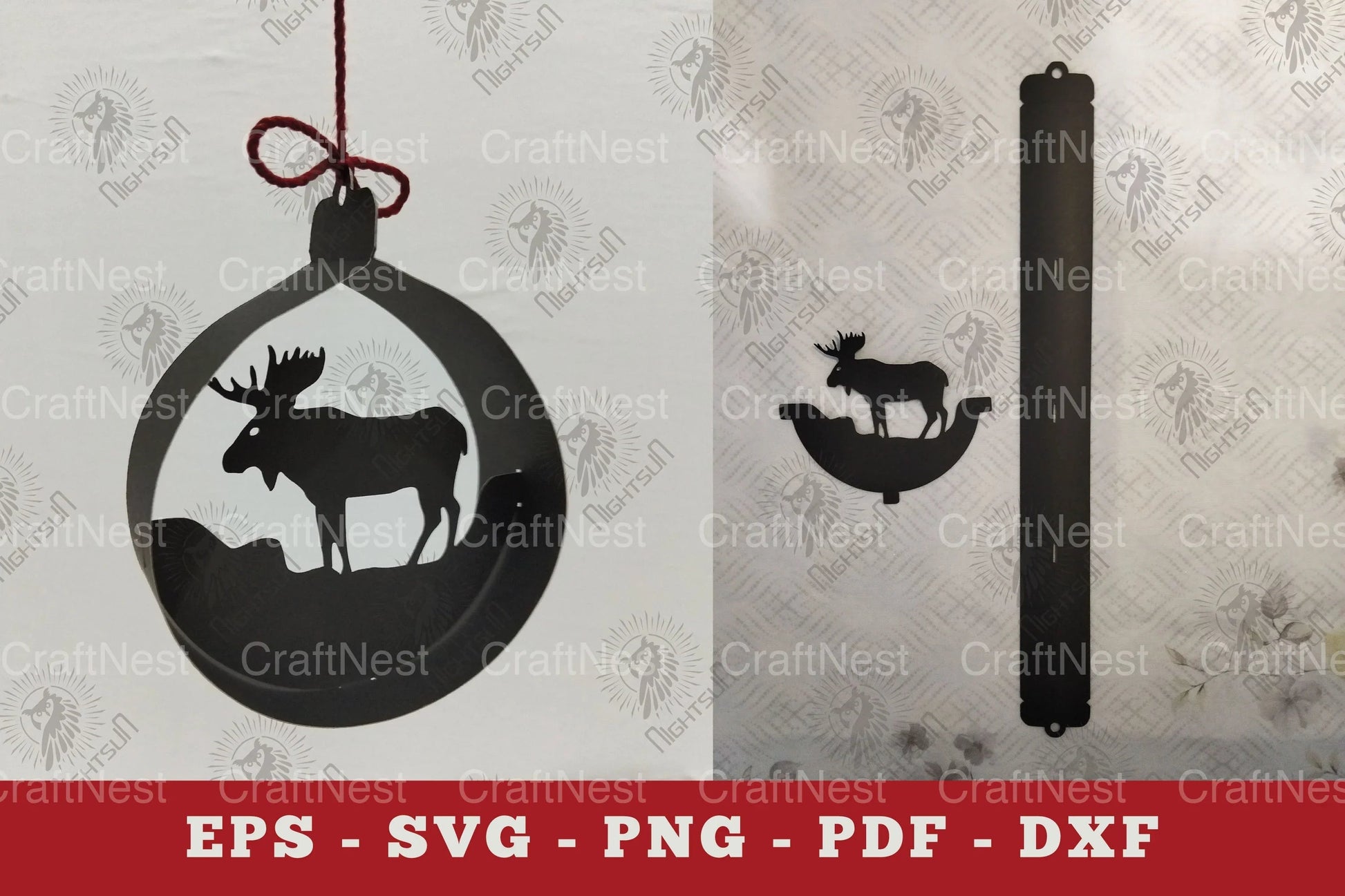 Moose Papercut Ornament Clipart Bundle - CraftNest - Digital Crafting and Art