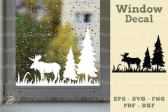 Moose in Forest Window Decal Clipart Bundle - CraftNest - Digital Crafting and Art