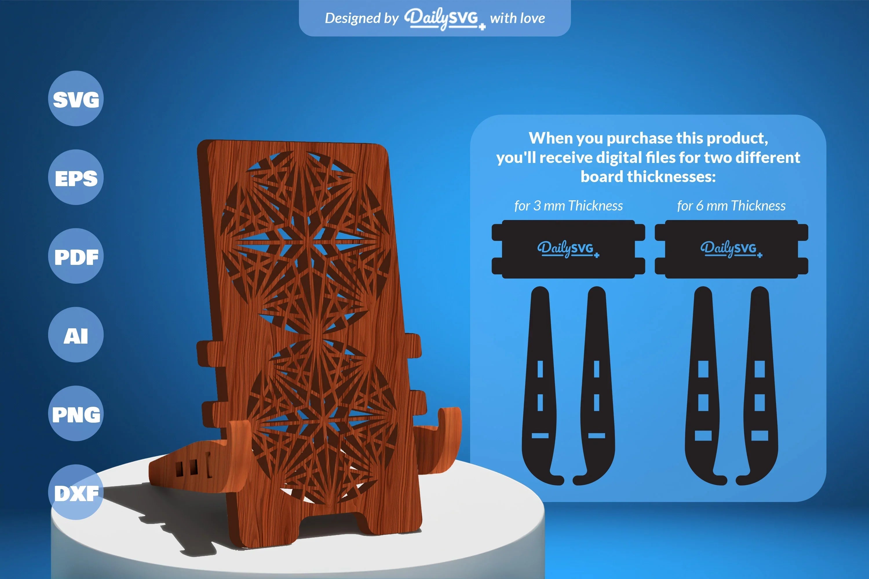Moroccan Pattern Phone Stand Lasercut SVG Bundle - CraftNest - Digital Crafting and Art