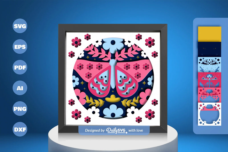 Moth Folk Art Papercut SVG Bundle - CraftNest - Digital Crafting and Art