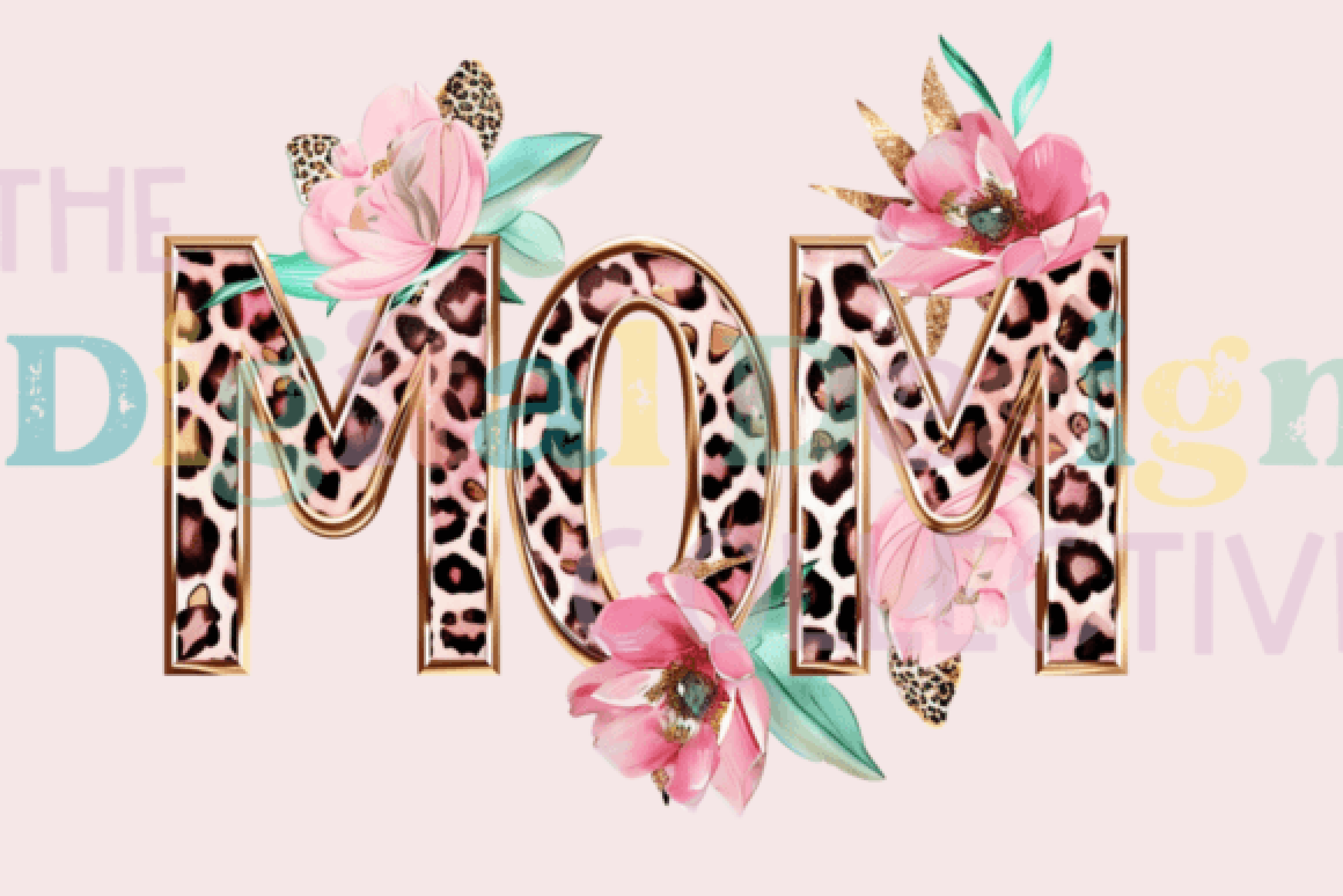 3D Cheetah Floral MOM Design Clipart Bundle