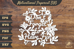 Motivational Floral Papercut SVG Bundle - CraftNest - Digital Crafting and Art
