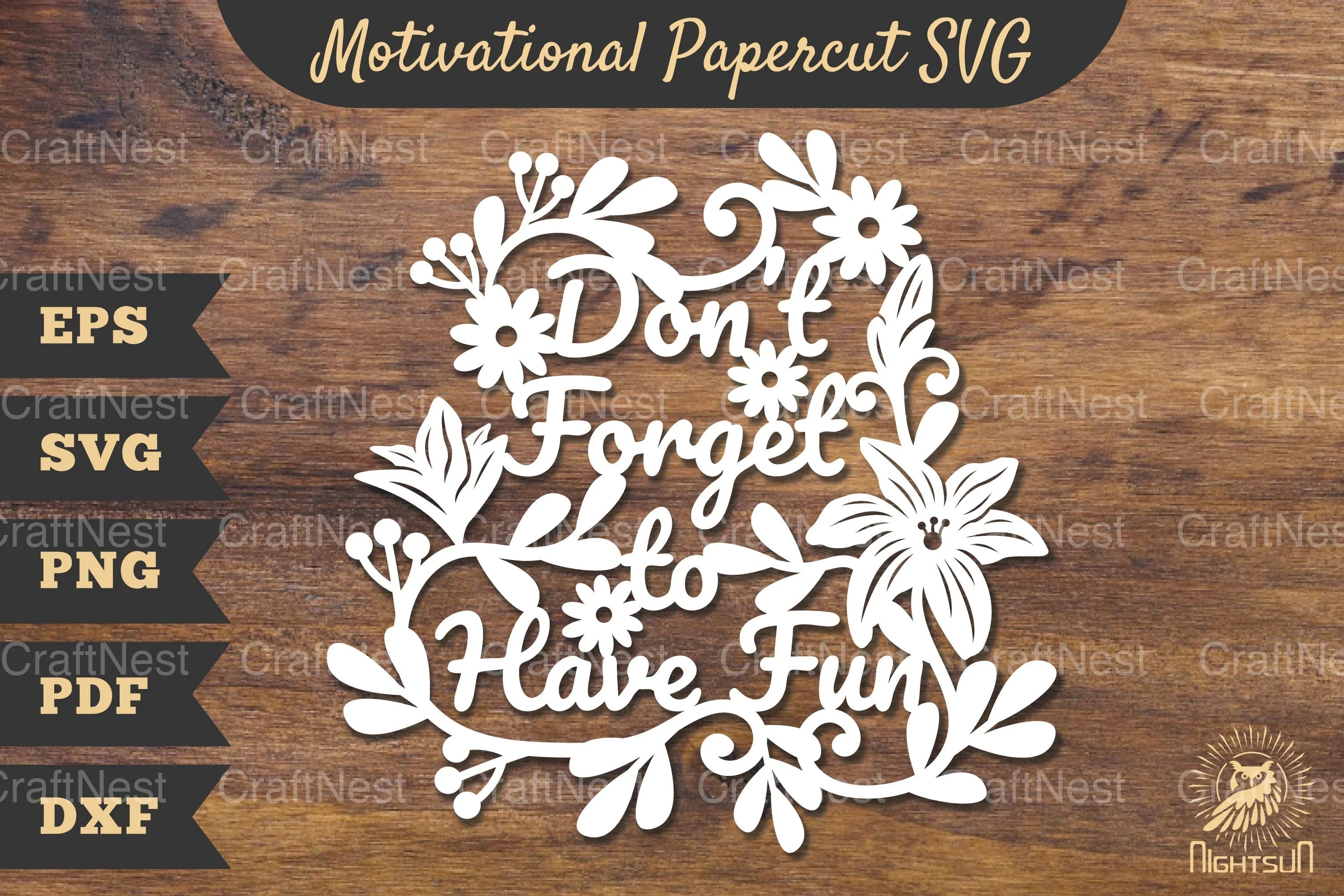 Motivational Floral Papercut SVG Bundle - CraftNest - Digital Crafting and Art