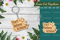 Motivational Laser Cut Keychain Design Bundle - CraftNest - Digital Crafting and Art