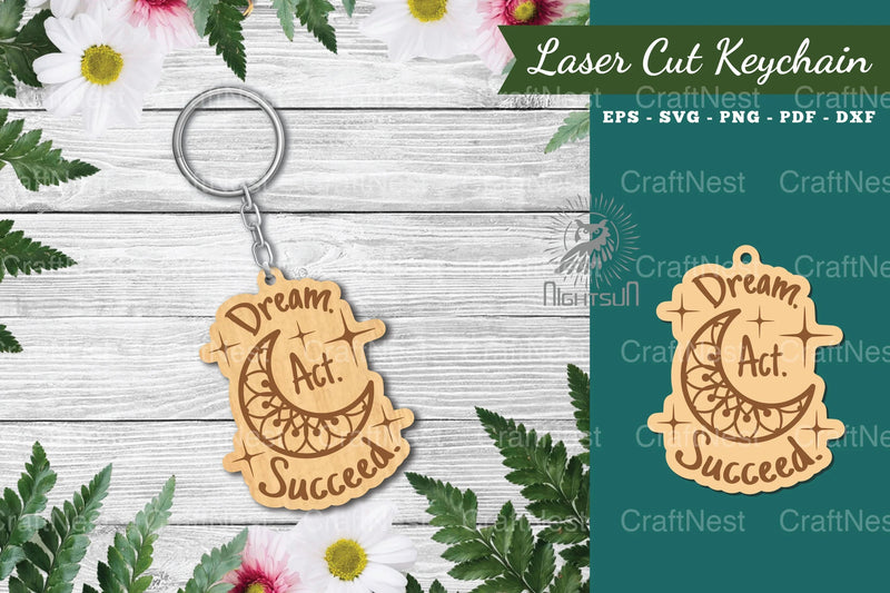 Motivational Laser Cut Keychain Design Bundle - CraftNest - Digital Crafting and Art