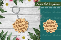 Motivational Laser Cut Keychain Bundle - CraftNest - Digital Crafting and Art