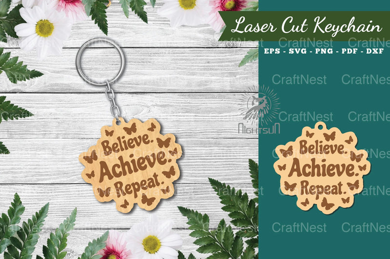 Motivational Laser Cut Keychain Bundle - CraftNest - Digital Crafting and Art