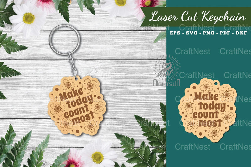 Motivational Laser Cut Keychain Design Bundle - CraftNest - Digital Crafting and Art