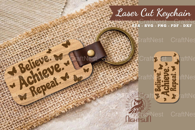 Motivational Quotes Laser Cut Keychain Bundle - CraftNest - Digital Crafting and Art