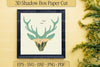 Mountain Deer Head 3D Shadow Box Clipart Bundle