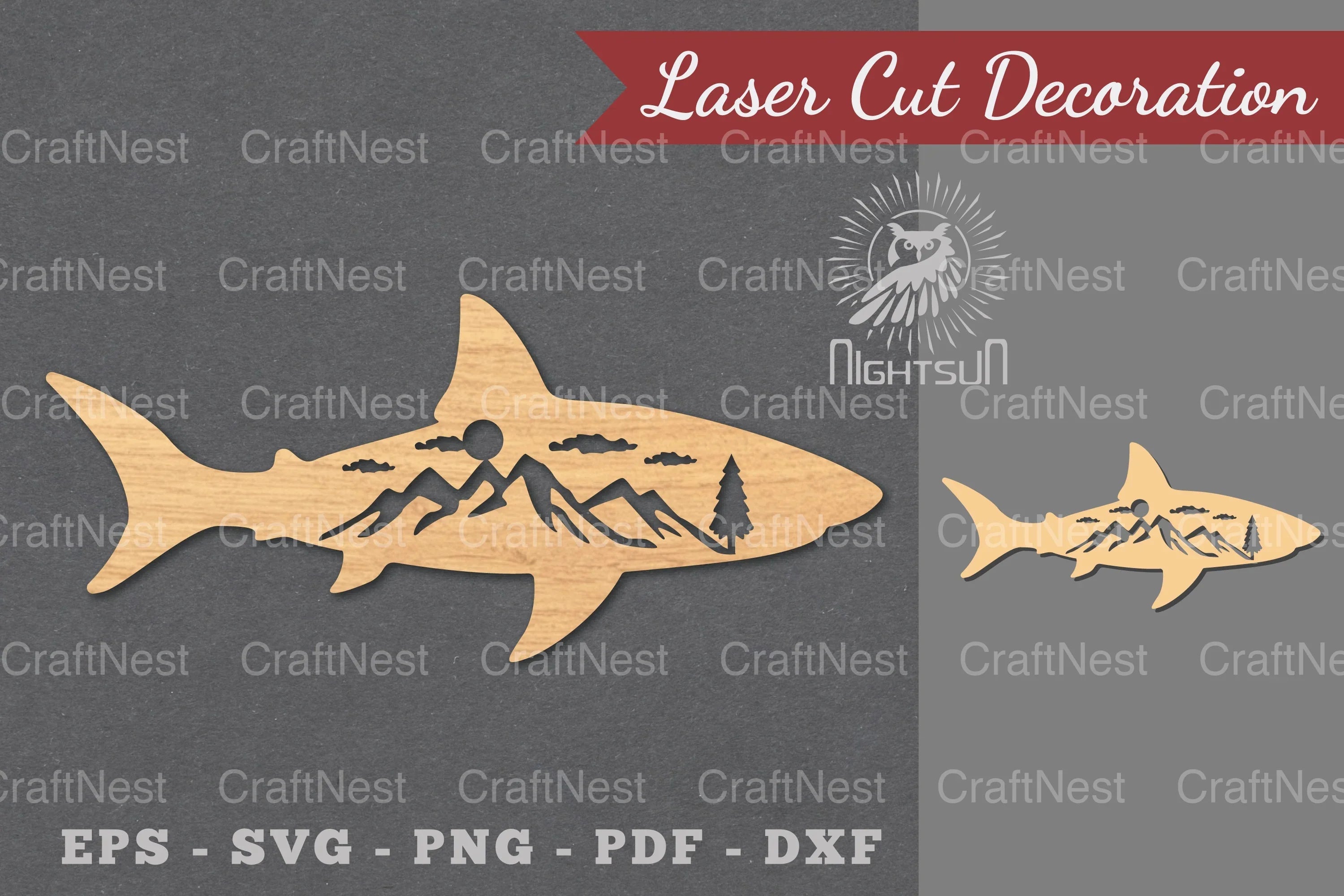 Mountain Fish Laser Cut Decoration Clipart Bundle - CraftNest - Digital Crafting and Art