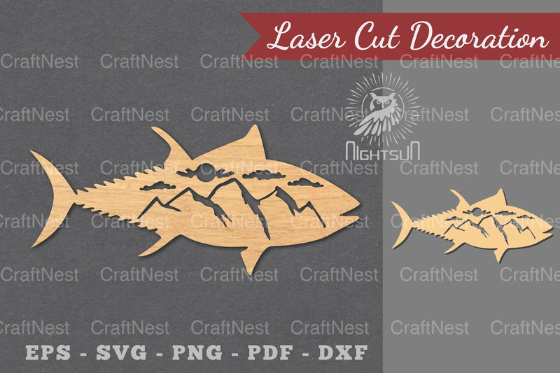 Mountain Fish Laser Cut Decoration Clipart Bundle - CraftNest - Digital Crafting and Art