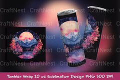 Mountain Flower Frame Tumbler Wrap - CraftNest - Digital Crafting and Art