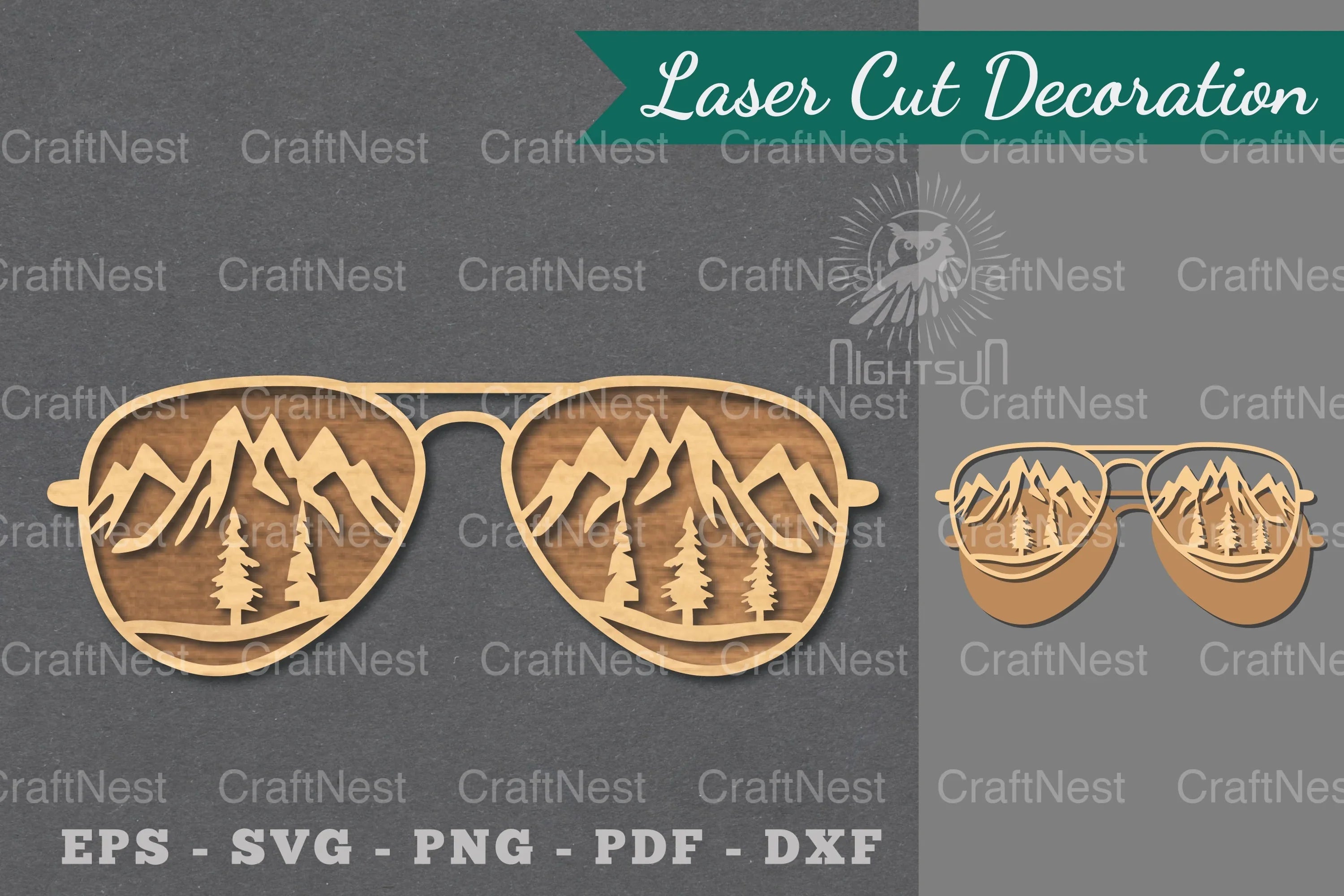Mountain Glasses Laser Cut Decoration Clipart Bundle - CraftNest - Digital Crafting and Art