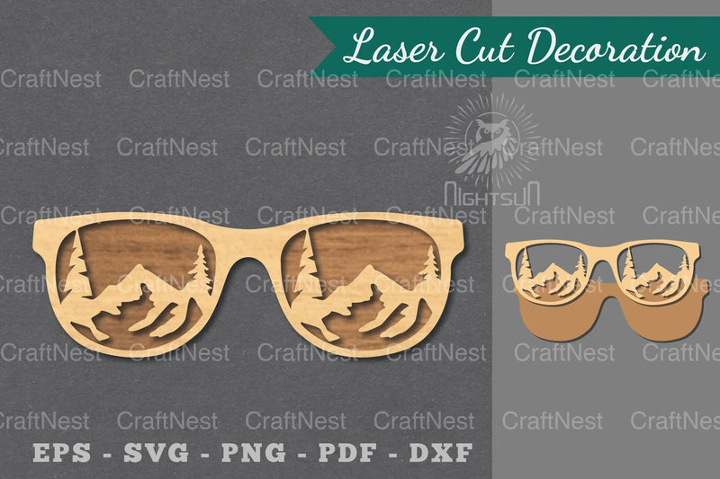Mountain Glasses Laser Cut Decoration Clipart Bundle - CraftNest - Digital Crafting and Art