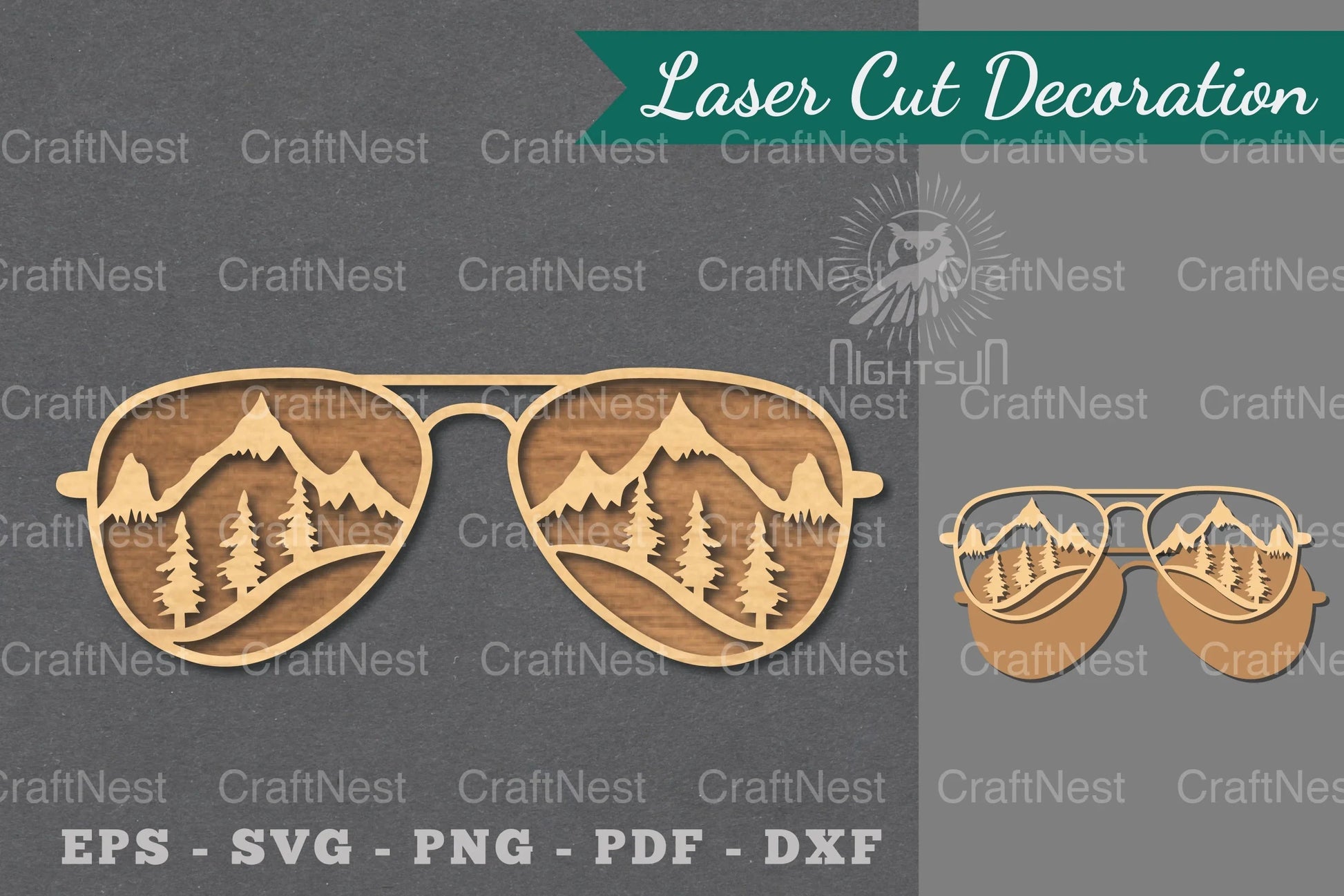 Mountain Glasses Laser Cut Decoration Clipart Bundle - CraftNest - Digital Crafting and Art