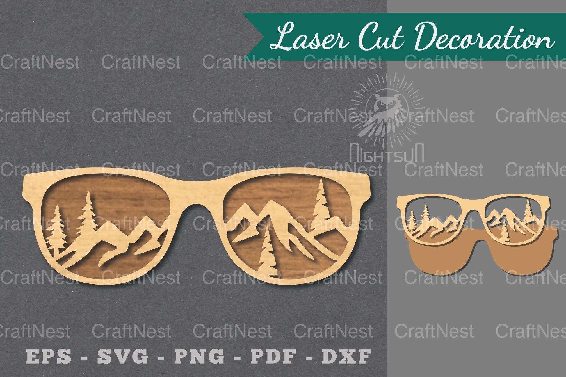 Mountain Glasses Laser Cut Decoration Clipart Bundle - CraftNest - Digital Crafting and Art