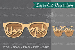 Mountain Glasses Laser Cut Decoration Clipart Bundle - CraftNest - Digital Crafting and Art