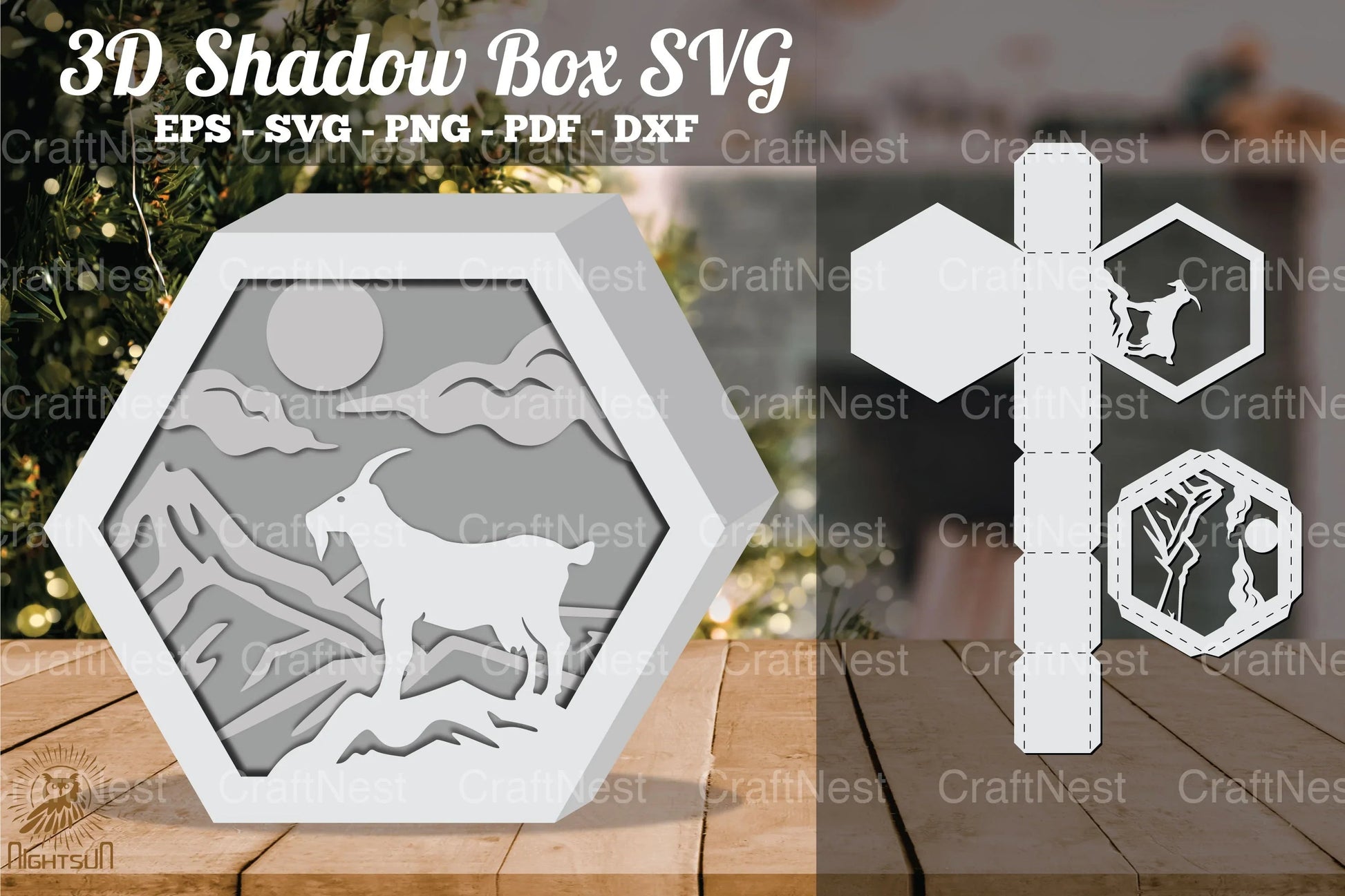 Mountain Goat 3D Shadow Box Clipart Bundle - CraftNest - Digital Crafting and Art