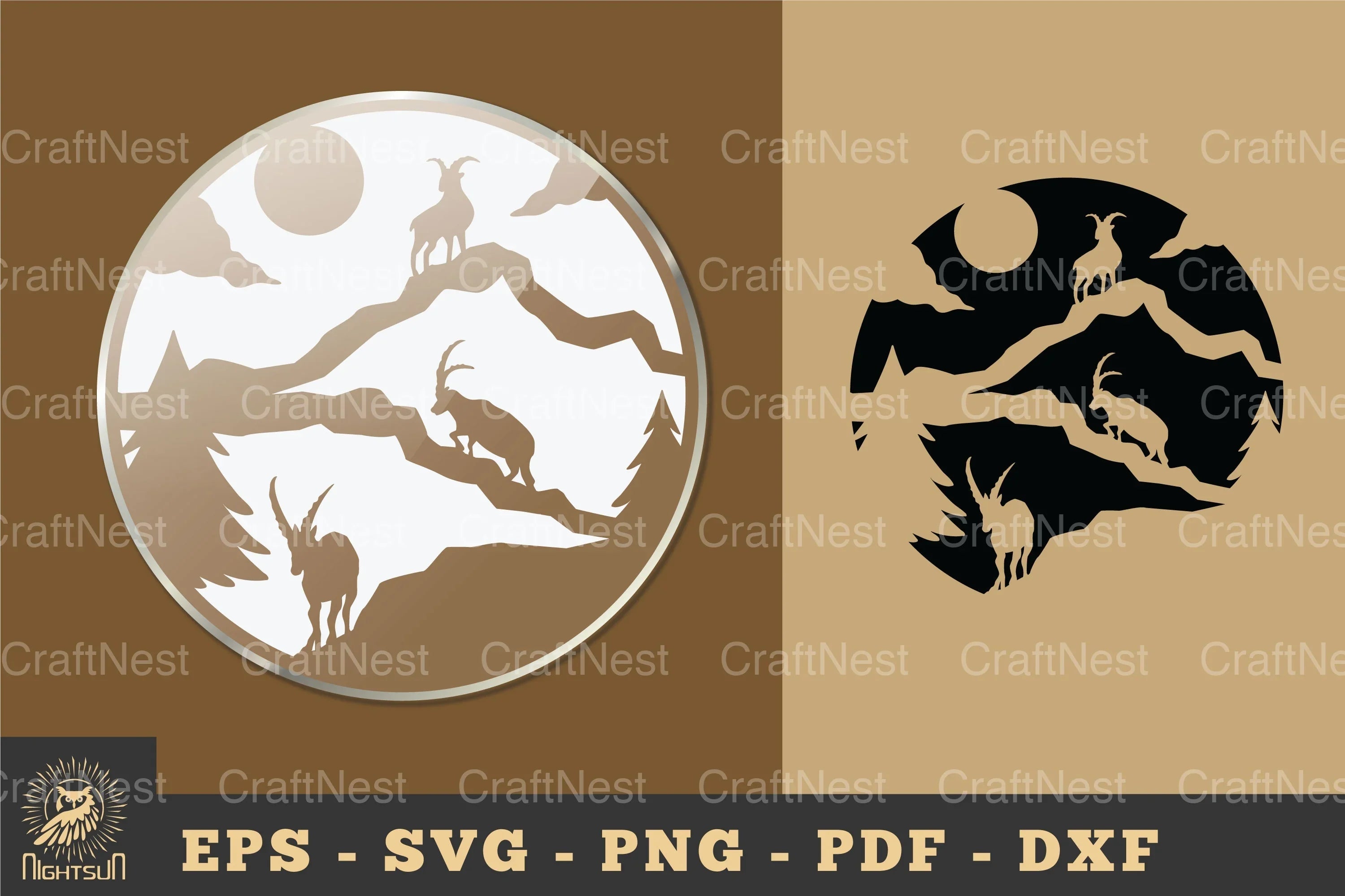 Mountain Goat Ornament Sticker Clipart Bundle - CraftNest - Digital Crafting and Art