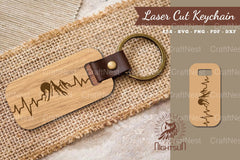 Mountain Heartbeat Laser Cut Keychain SVG Bundle - CraftNest - Digital Crafting and Art