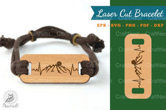 Mountain Laser Cut Bracelet Design - CraftNest - Digital Crafting and Art
