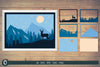 Mountain Deer Landscape Layered Papercut 3D Shadowbox SVG Bundle