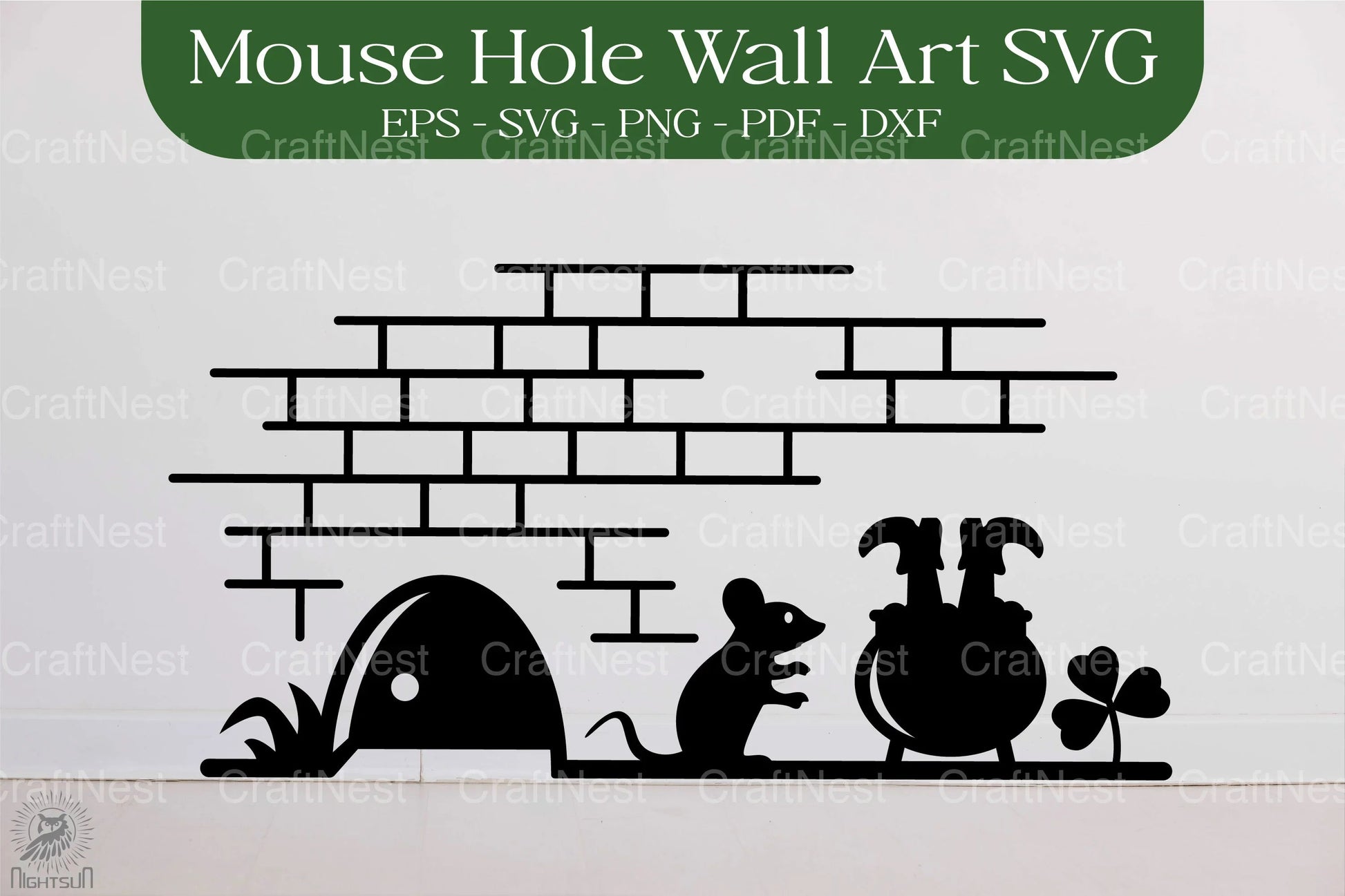 St. Patrick's Day Mouse Hole SVG Bundle - CraftNest - Digital Crafting and Art