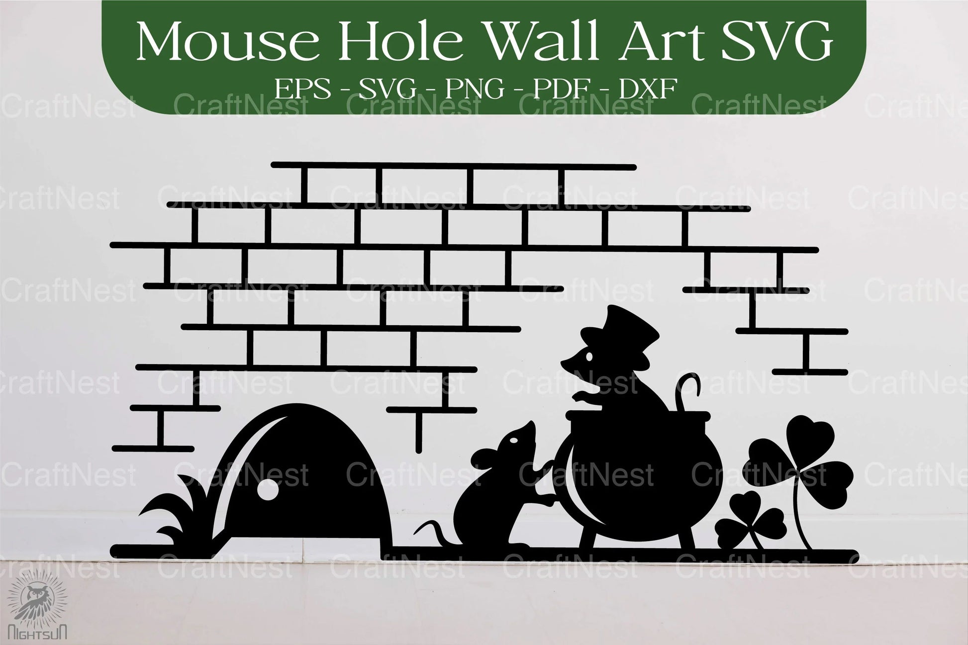 St. Patrick's Day Mouse Hole SVG Bundle - CraftNest - Digital Crafting and Art
