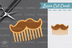 Moustache Laser Cut Comb Clipart Bundle - CraftNest - Digital Crafting and Art