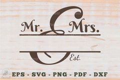 Mr and Mrs Split Monogram SVG Bundle - CraftNest - Digital Crafting and Art