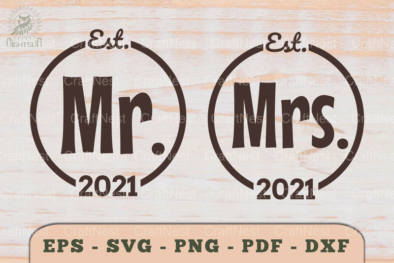 Mr and Mrs Love Couple SVG Bundle - CraftNest - Digital Crafting and Art