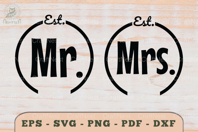 Mr and Mrs Love Couple SVG Bundle - CraftNest - Digital Crafting and Art