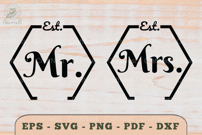 Mr and Mrs Love Couple SVG Bundle - CraftNest - Digital Crafting and Art